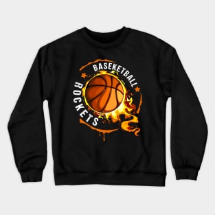 Graphic Basketball Name Rockets Classic Styles Team Crewneck Sweatshirt